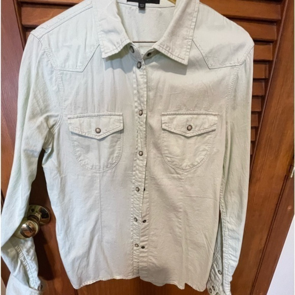 Sanctuary light‎ mint green button down shirt
